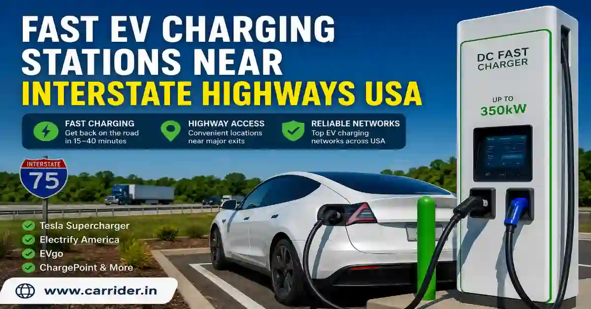 Find fast EV charging stations near interstate highways across the USA.
