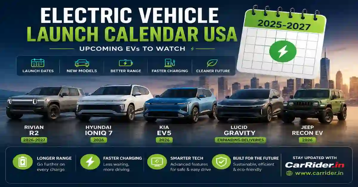 Electric Vehicle Launch Calendar USA 2026.