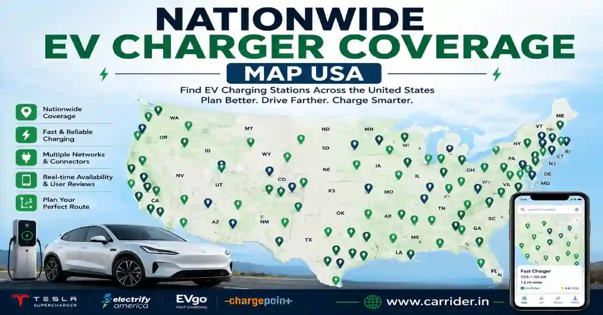 Nationwide EV Charger Coverage Map USA